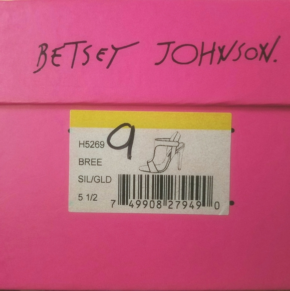 New inBox RARE Orig Betsey Johnson  Pink Bottom T-Strap Gold Silver Heels 5.5, 6 - Picture 10 of 12